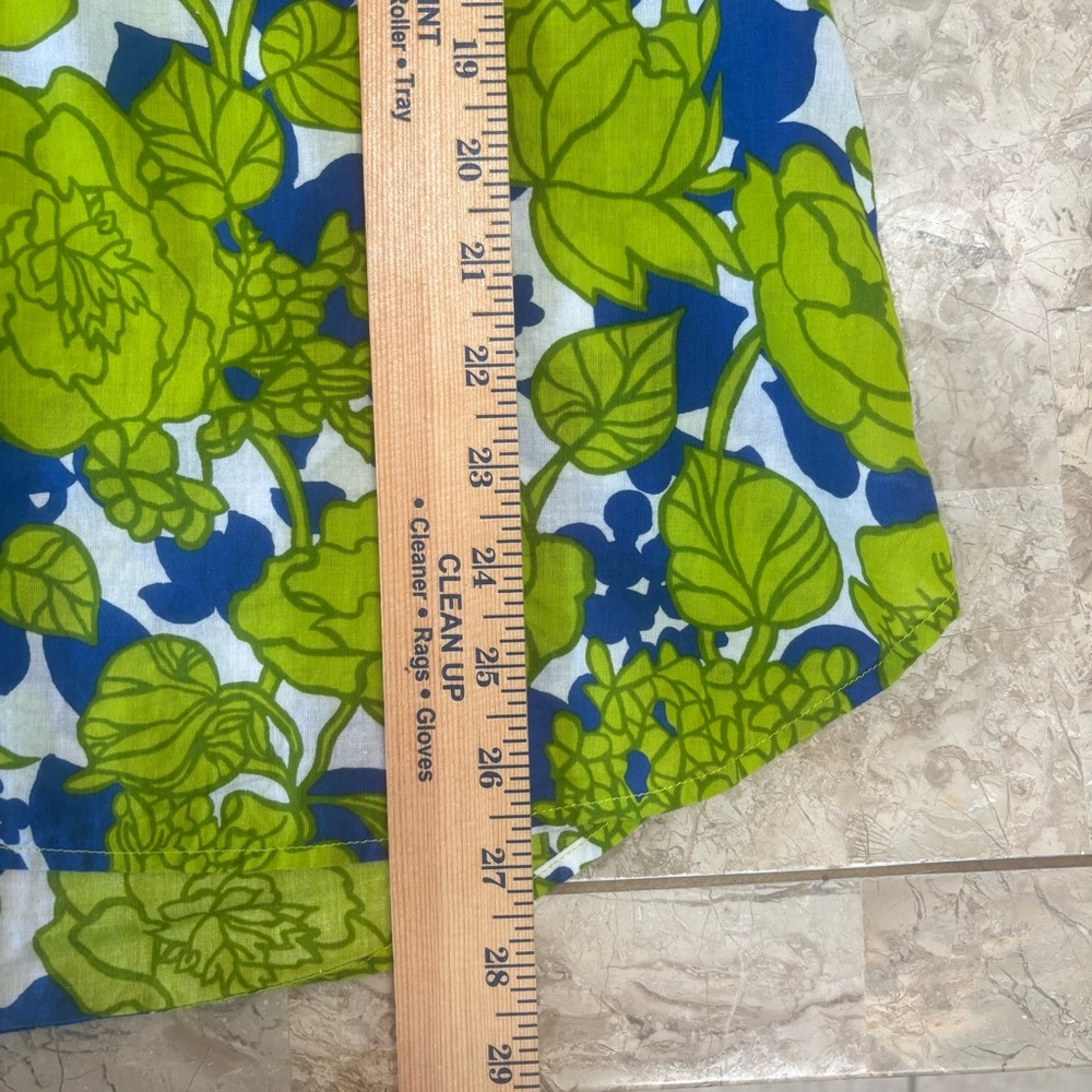 Talbots Green Blue Floral Cotton Tunic Blouse | Women’s XL Preppy Coastal Top - Picture 11 of 13